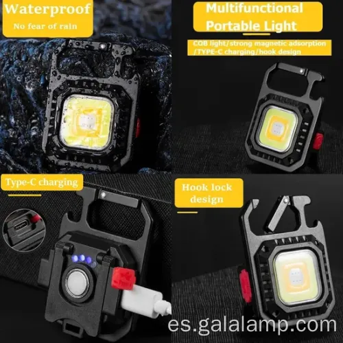 Llavero compacto recargable para acampar